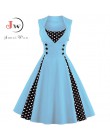 S-4XL damska suknia Retro sukienka vintage 50s 60s Rockabilly Dot huśtawka pin up letnie sukienek elegancka tunika Vestidos Casu