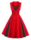 S-4XL damska suknia Retro sukienka vintage 50s 60s Rockabilly Dot huśtawka pin up letnie sukienek elegancka tunika Vestidos Casu