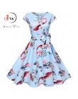 Czarny biały Polka Dot sukienka vintage lato kobiety Floral Print z krótkim rękawem sukienka retro sukienki rockabilly Party Jur