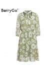 BerryGo vintage, w kwiaty drukuj sukienka boho kobiety dorywczo z długim rękawem wiosna chic party dress wysokiej talii odzież d