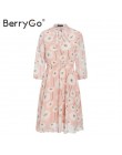 BerryGo vintage, w kwiaty drukuj sukienka boho kobiety dorywczo z długim rękawem wiosna chic party dress wysokiej talii odzież d