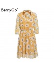 BerryGo vintage, w kwiaty drukuj sukienka boho kobiety dorywczo z długim rękawem wiosna chic party dress wysokiej talii odzież d