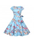 Czarny biały Polka Dot sukienka vintage lato kobiety Floral Print z krótkim rękawem sukienka retro sukienki rockabilly Party Jur