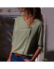 Bluzka 2020 moda z długim rękawem kobiet bluzki i topy ukośny kołnierz solidna koszula biurowa Casual topy Blusas Chemise Femme