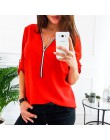 Zipper z krótkim rękawem koszule damskie Sexy V Neck solidne damskie topy i bluzki koszulka Casual koszule topy ubrania damskie 