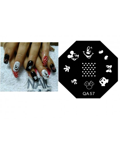 QA57 gorąca wyprzedaż! !!DIY nail art piękne myszy Cartoon tłoczenia płyty manicure słodkie miłość kreskówka pieczęć płyta decor