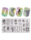 Beautybigbang tłoczenie płytki Nail Art geometria linie twarz obraz prostokąt ze stali nierdzewnej szablon do paznokci tłoczenie