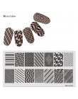 Klasyczna linia Zebra Strips Patterns pieczątka na paznokcie szablon płytka z obrazkiem 12*6cm płytka do stemplowania drewna w s