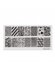 Klasyczna linia Zebra Strips Patterns pieczątka na paznokcie szablon płytka z obrazkiem 12*6cm płytka do stemplowania drewna w s