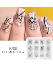 Płytki do stemplowania paznokci Nail artystyczny Design szablon do stemplowania geometryczny stempel do paznokci szablon Stamper