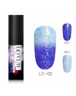 LILYCUTE 5ml 3-warstwy kolor zmiana lakier żelowy UV cekiny termiczna żelowy lakier do paznokci matowy warstwa wierzchnia Soak O