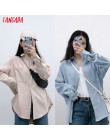 Tangada kobiety preppy oversize sztruksowa koszula blusas mujer de moda w stylu boyfriend koszula damska topy 6P59