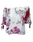 JAYCOSIN Plus Size damska bluzka z krótkim rękawem Print Off Shoulder bluzka pulowerowe topy stylowa luźna koszula damska