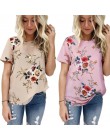 2020 lato dorywczo stylowe kobiety dorywczo kwiatowy Print krótki rękaw szyfonu koszule O-Neck topy moda S M L XL XXL XXXL!