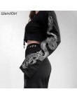 Weirdgirl women dragon bluzy z kapturem z nadrukami moda na co dzień kobieta luźna krótka topowy sweter bluzy streetwear nowy je