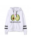 Avocado bluzy moda małe świeże 90s kobiety wegańskie Kawaii Cartoon Harajuku słodkie bluzy ciepłe kobiece Ullzang graficzne z ka