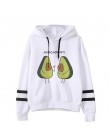 Avocado bluzy moda małe świeże 90s kobiety wegańskie Kawaii Cartoon Harajuku słodkie bluzy ciepłe kobiece Ullzang graficzne z ka