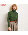 Tangada zima moda kobiety jednokolorowy golf sweter kobiet z długim rękawem elegancki, szykowny damskie swetry sweter pull femme