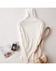 Tangada zima moda kobiety jednokolorowy golf sweter kobiet z długim rękawem elegancki, szykowny damskie swetry sweter pull femme