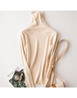 Tangada zima moda kobiety jednokolorowy golf sweter kobiet z długim rękawem elegancki, szykowny damskie swetry sweter pull femme