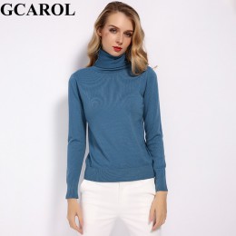 GCAROL 2019 nowych kobiet 30% wełniany golf sweter jesień zima sweter sprawiają, że dzianiny zwykły sweter jednolity kolor praco