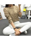 Danjeaner 2018 Vintage kobiety sweter nowa moda O-neck sweter zimowe dzianiny podstawowe topy luźne kobiece dzianiny odzież wier