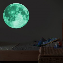 30 cm Luminous Moon 3D naklejki ścienne dla dzieci pokój dzienny sypialnia dekoracji domu naklejki świecą w ciemności naklejki ś