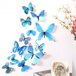 12 sztuk naklejka na ścianę z motylami naklejki na ścianę nowy rok dekoracje domu 3D Butterfly tapeta z pvc do salonu