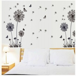 "Butterfly Flying In Dandelion" naklejki do sypialni naklejki ścienne w stylu parzystym oryginalny Design 2017 naklejki ścienne 