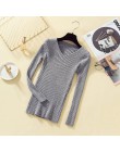 Sweter pulower z dzianiny kobiet 2019 zimowe ubrania damskie Jumper V Neck miękkie żebra dzianiny zima topy dzianina Pull Femme 