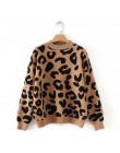 Tangada kobiety leopard sweter z dzianiny zimowy nadruk zwierzęta zimowe grube z długim rękawem damskie swetry casual topy 2X05