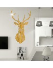 3D naklejki ścienne z efektem lustra naklejka akrylowa duży DIY Deer lustro ozdobne naklejki ścienne z efektem lustra dla dzieci