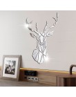 3D naklejki ścienne z efektem lustra naklejka akrylowa duży DIY Deer lustro ozdobne naklejki ścienne z efektem lustra dla dzieci