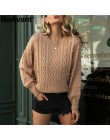 BeAvant dziergany sweter zimowy damski sweter latarnia rękaw damski swetry damski minimalistyczny pull femme uroczy biały sweter