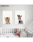 Safari Baby Animals plakat na płótnie przedszkole Lion Tiger Wall drukowany obraz nowoczesny obraz zwierząt Nordic dekoracja do 