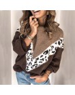 Jesienno-zimowy moherowy sweter lampart damski sweter Plus Size damski sweter wysokiej jakości dzianinowy typu oversize sweter J