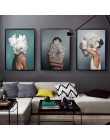 Abstrakcja kwiatowa Avatar dziewczyna obraz na płótnie malarstwo ścienne plakat z nadrukiem Wall Art sypialnia salon Modern Home