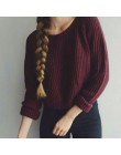 Jesień zima kobiety swetry i swetry koreański styl z długim rękawem casual sweter w stylu crop slim solidna dzianina swetry swet