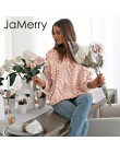 JaMerry Vintage pink hairball jesienne zimowe swetry damskie z długim rękawem luźny pulower 2019 moda elegancka, luźna sweter z 