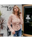 Simplee Hollow out crohect sweter dziergany sweter damski zimowy sweter damski z długim rękawem wysokiej talii kobiet znosić jum