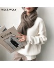 WOTWOY jesienno-zimowa trykotowa, w stylu Basic niebieski biały sweter damski 2020 Fashion Casual V-neck damskie swetry Korean l