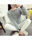 2016 kobiet cukierkowe kolory swetry moda jesień zima ciepły moher O-Neck sweter z długim rękawem Casual Loose sweter bluzki z d