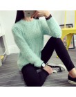 2016 kobiet cukierkowe kolory swetry moda jesień zima ciepły moher O-Neck sweter z długim rękawem Casual Loose sweter bluzki z d