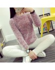 2016 kobiet cukierkowe kolory swetry moda jesień zima ciepły moher O-Neck sweter z długim rękawem Casual Loose sweter bluzki z d