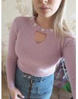 2020 Sweety pearl V-Neck żółty damski sweter wiosenna dopasowana frezowanie sweter kobiet Pull różowy sweter dla kobiet Jumper b