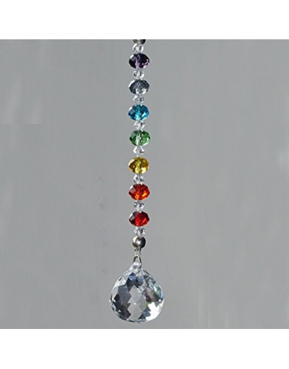 1 sztuk 20mm 30mm 40mm kryształowy pryzmat piłka czakry kolory Rondelle koraliki Strand projekt Rainbow Suncatcher Chrismas deko