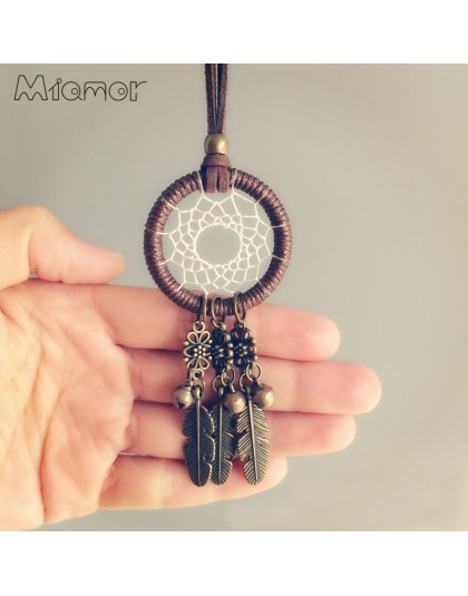 MIAMOR New Fashion Vintage Mini Dreamcatcher Handmade łapacz snów naszyjnik prezent dla dziewczyny ornament dekoracyjny AmorNC00