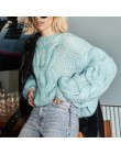 Simplee Hollow out moherowe swetry damskie swetry jesień zima latarnia rękaw kobiet pomarańczowy sweter Oversize ladies jumper 2