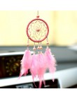 MIAMOR mały różowy i biały Dreamcatcher & Wind Chimes wisiorek do samochodu i wystroju domu i ściany wiszące łapacz snów Regalo 