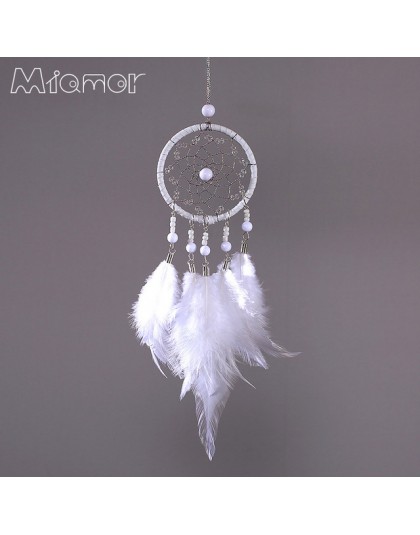 MIAMOR mały różowy i biały Dreamcatcher & Wind Chimes wisiorek do samochodu i wystroju domu i ściany wiszące łapacz snów Regalo 